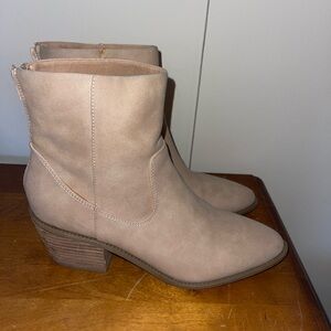 Light tan suede boots